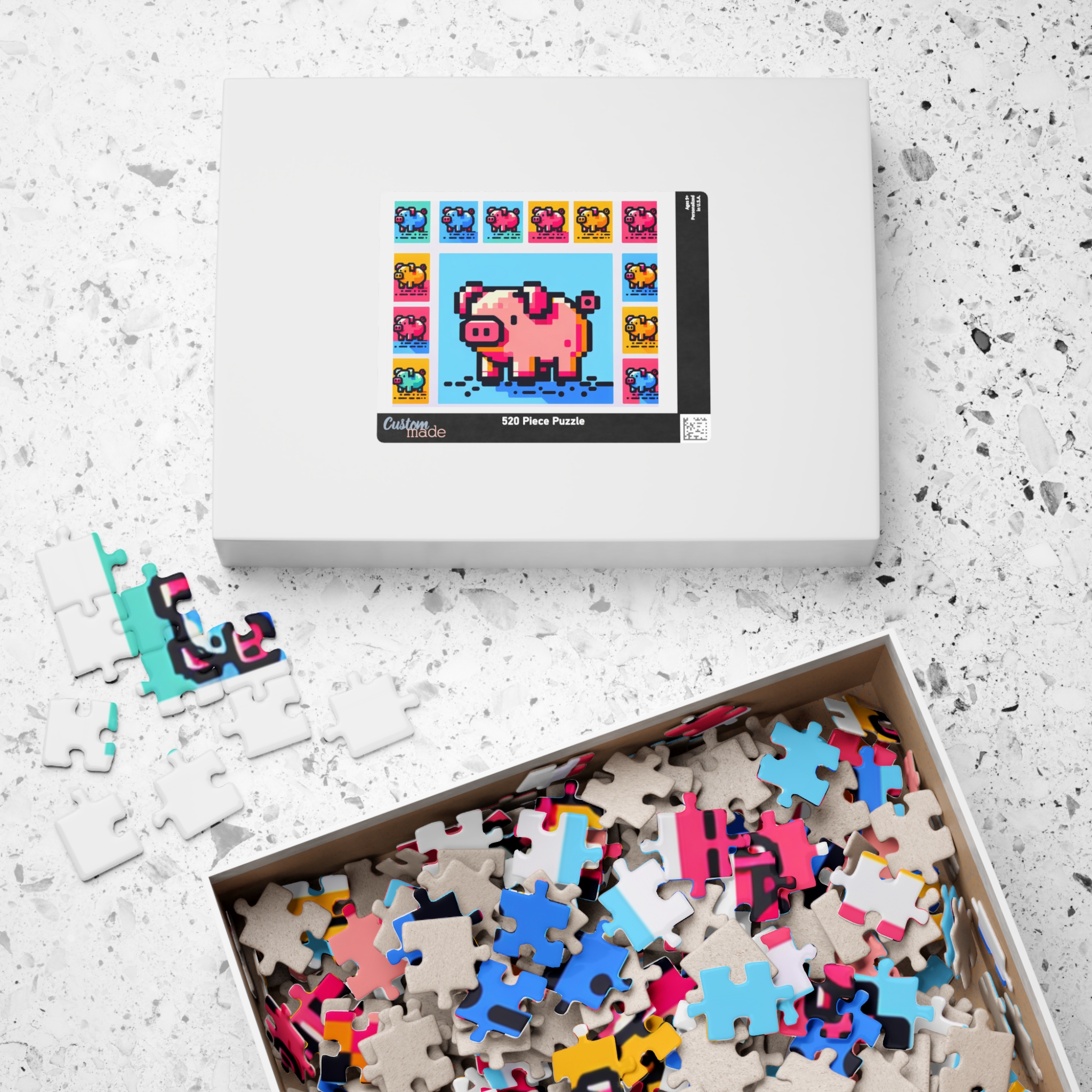 Add your favorite design on this fun, customizable puzzle and help adults and kids alike spend quality time over a game they'll love!