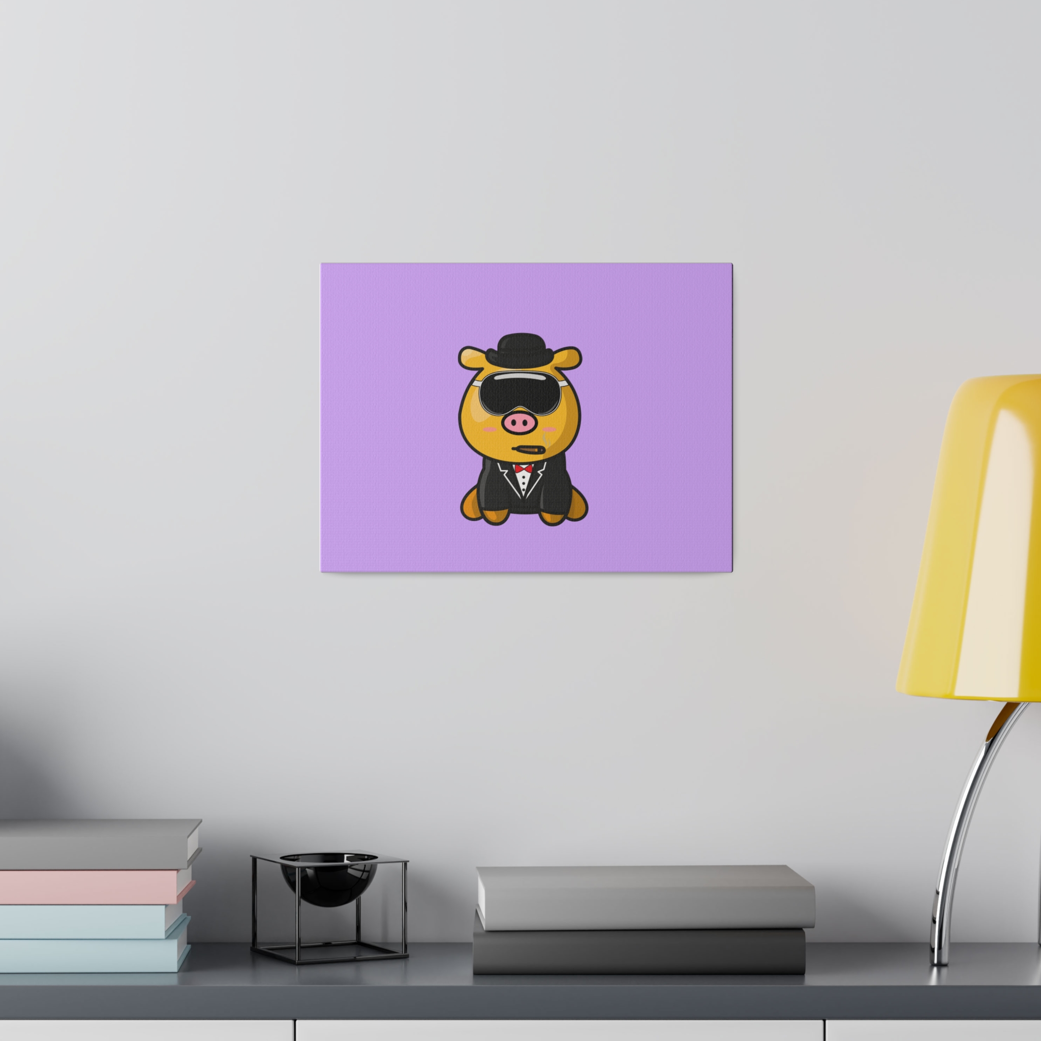 Display your custom MiniPig on a fun canvas you'll be proud to use! It comes with back hanging already included for convenient placement.