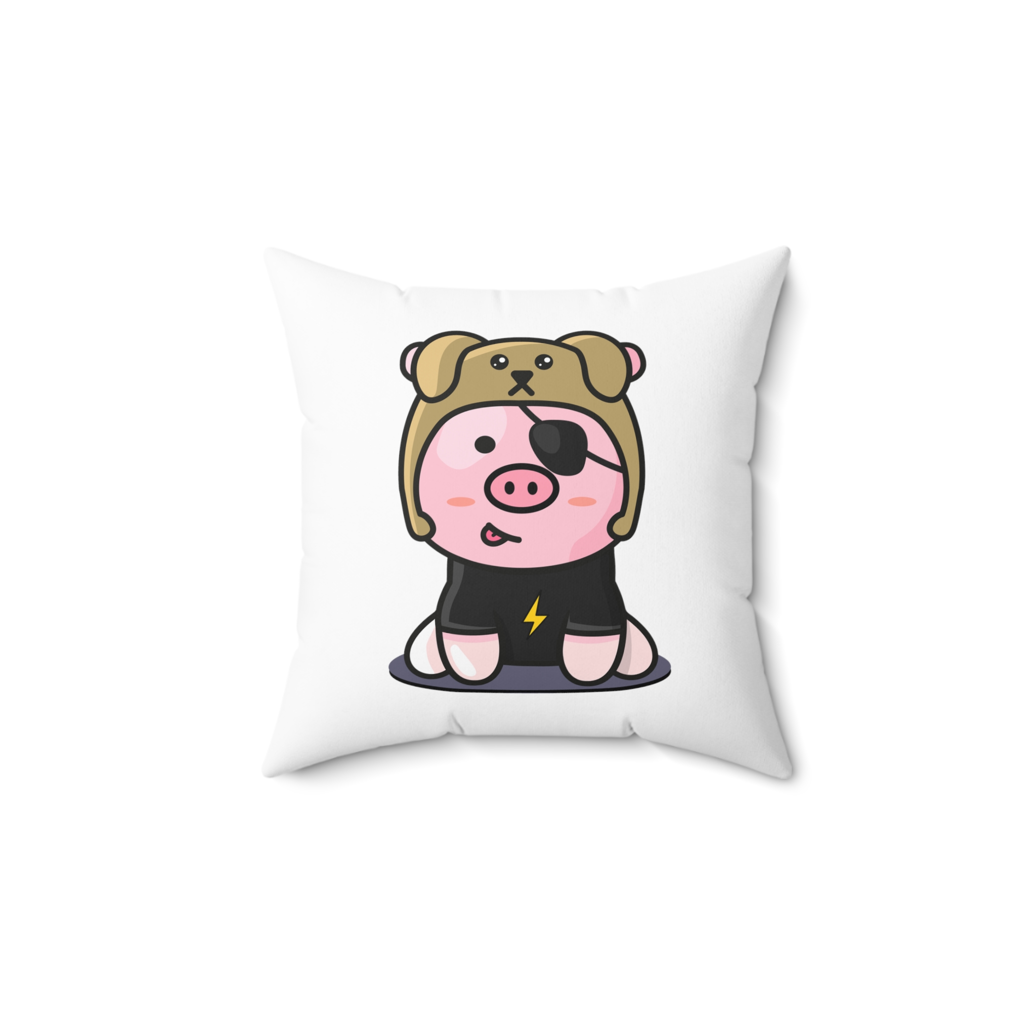 This beautiful spun polyester custom "MiniPigs" pillow serves as a statement piece to brighten your home decor.