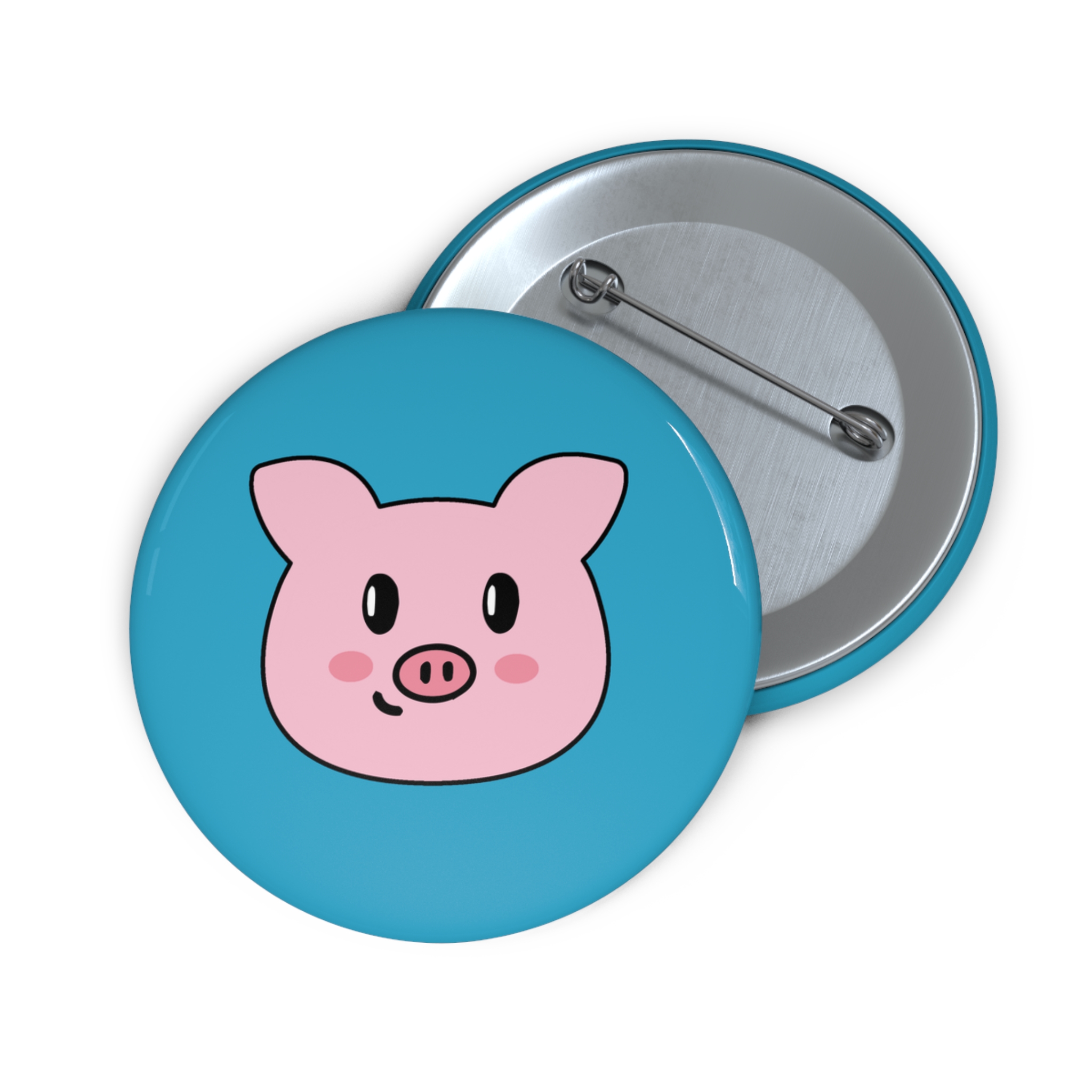 This "Piggy" Pin Button is made from metal, yet is lightweight and durable with a strong safety pin.