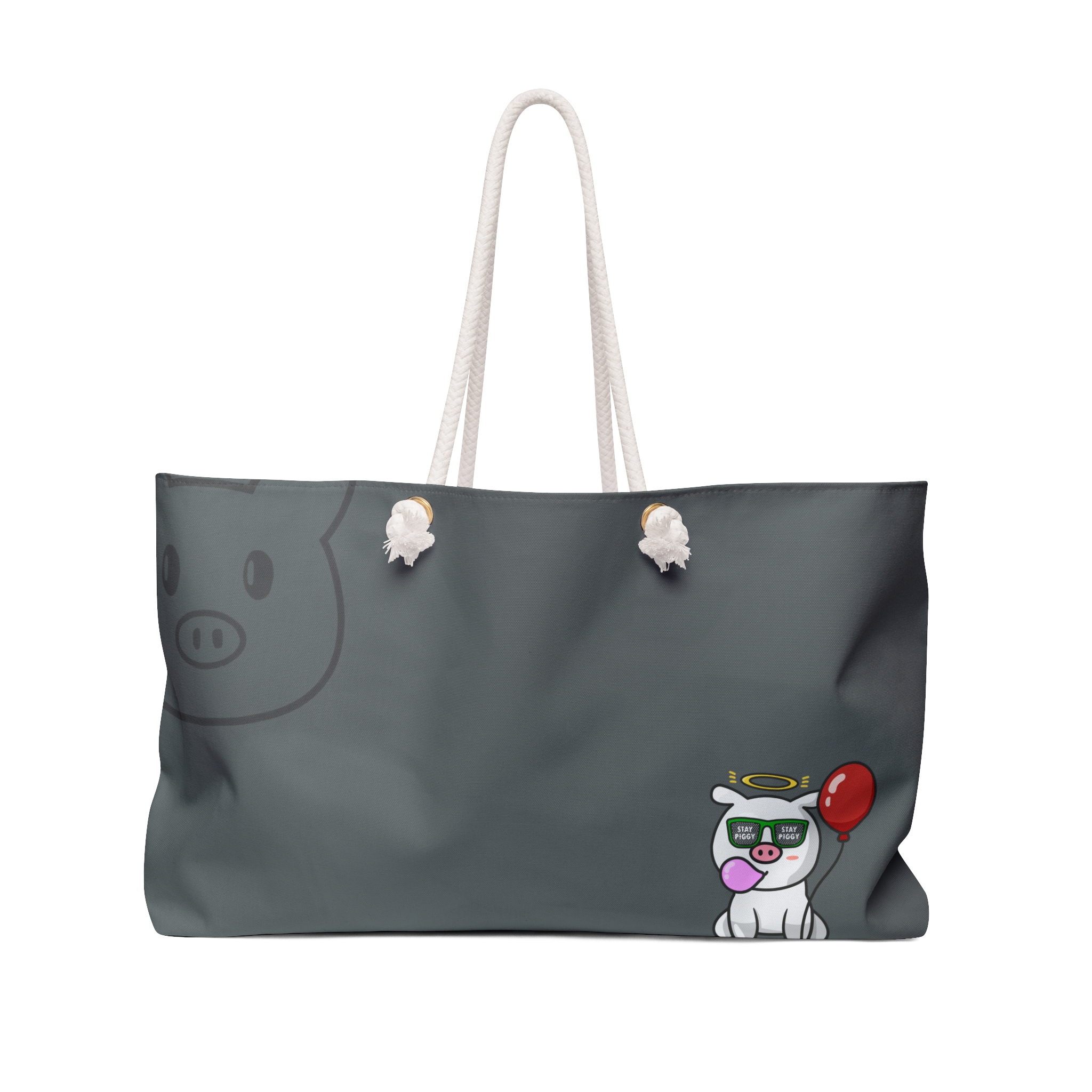 Our oversized "MiniPigs" Weekender Tote is perfect for your weekend at the beach or in town.