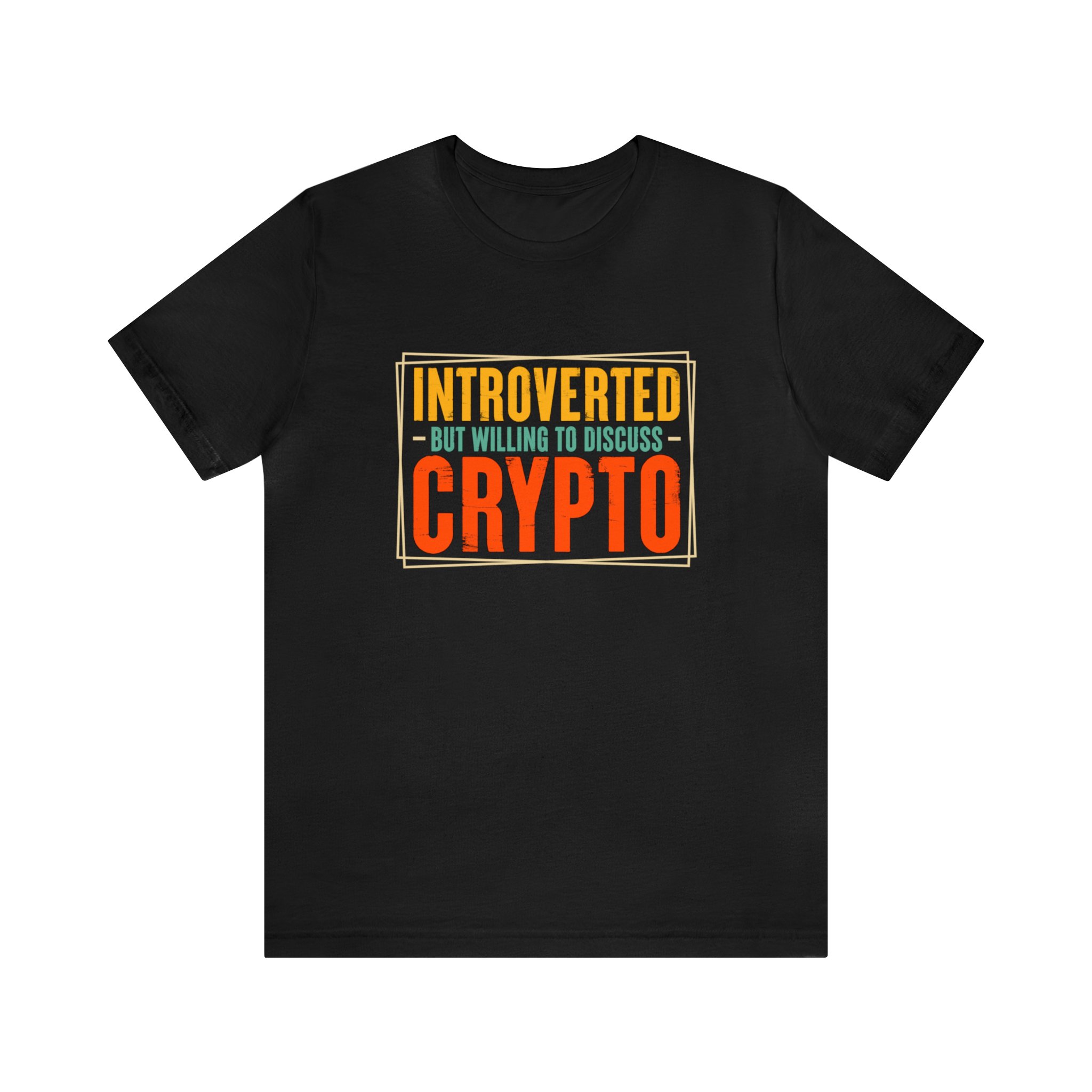 This classic "Introverted But Will Discuss Crypto" unisex jersey short sleeve tee fits like a well-loved favorite. Crypto + NFT enthusiasts will love this t-shirt!